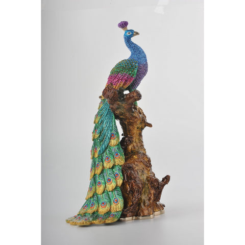 Colorful Peacock Trinket Box by Keren Kopal