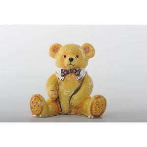 Valentine's Day Teddy Bear Trinket Box Faberge Style by Keren Kopal