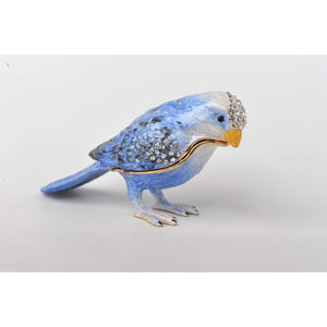 Valentine's Blue Bird Trinket Box Decorated Swarovski by Keren Kopal