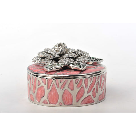 Valentine's Day Pink Trinket Box Decorated Swarovski by Keren Kopal