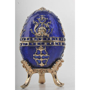 Blue and gold Faberge egg by Keren Kopal
