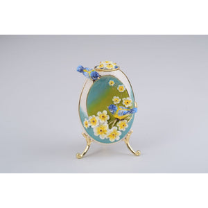 Birds and Flowers Faberge Style Egg Trinket Box by Keren Kopal