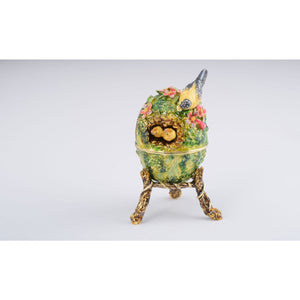 Bird Nest Faberge Style Egg Trinket Box by Keren Kopal