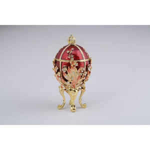 Red Faberge Style Egg Trinket Box by Keren Kopal