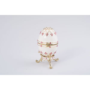 White Faberge Style Egg Trinket Box by Keren Kopal
