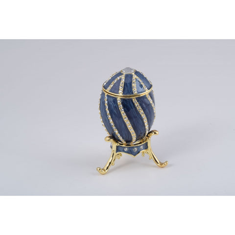 Grey Faberge Style Egg Trinket Box by Keren Kopal