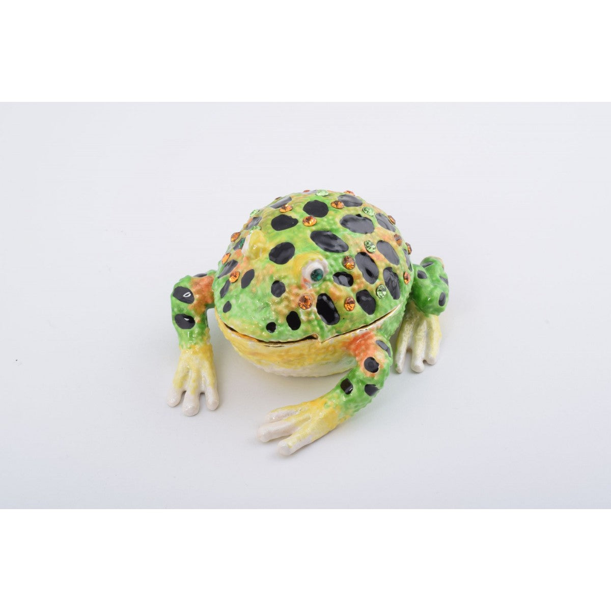 Black Spotted Frog Trinket Box by Keren Kopal