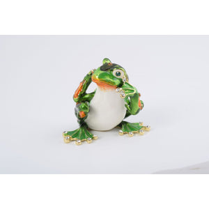 Green Frog Hear No Evil Trinket Box by Keren Kopal