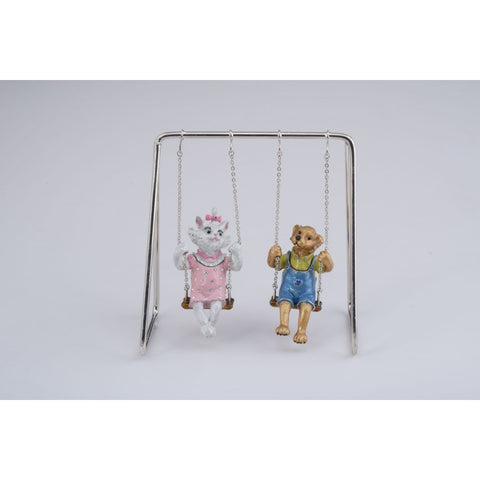 Cat & Dog Swinging Trinket Box by Keren Kopal