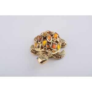 Golden Sea Turtle Trinket Box by Keren Kopal