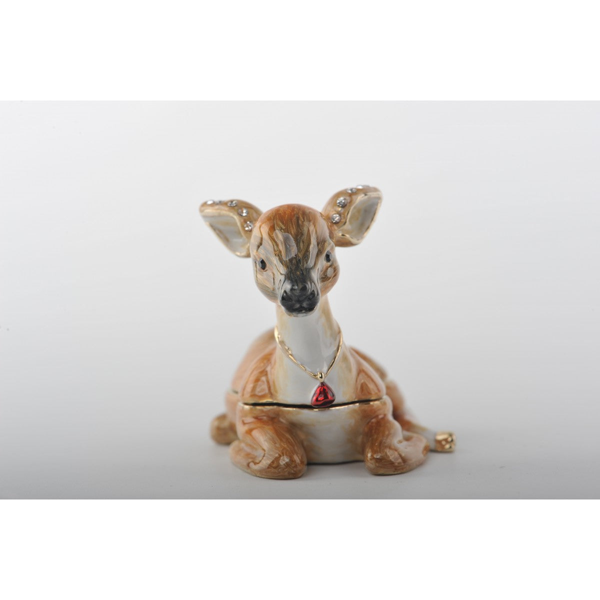 Valentine's Bambi Sitting Trinket Box Faberge Style by Keren Kopal