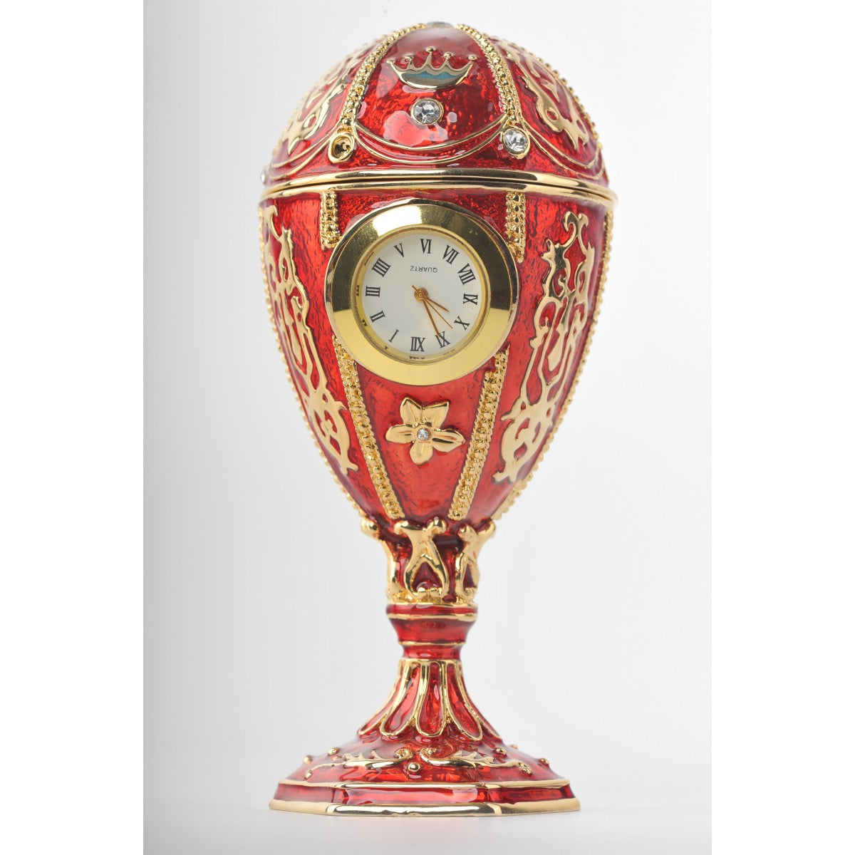 Faberge red egg with clock by Keren Kopal