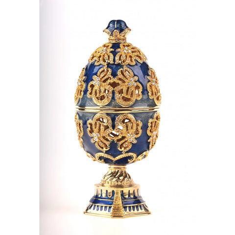 Faberge egg with golden swan trinket box