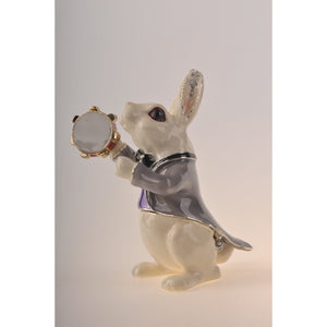 Rabbit playing the Tambourine by Keren Kopal