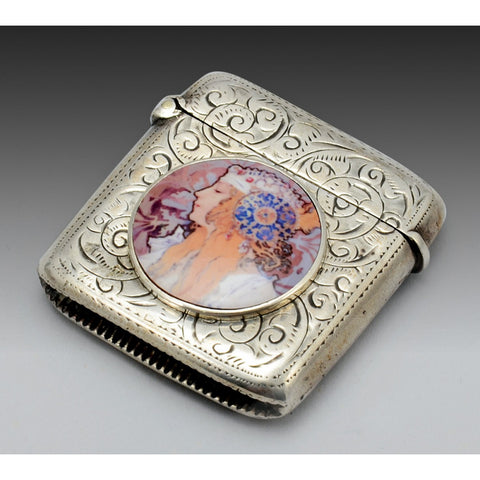 Silver and enamel vesta box