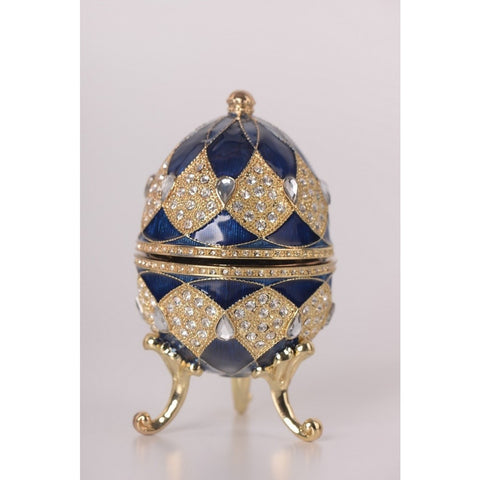 Blue Faberge Egg with Egg Pendant  by Keren Kopal