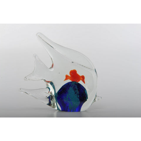 Glass Decoration of Fish with 2 Fish in Belly