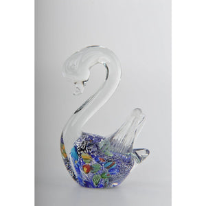 Glass Decoration of Colorful Swan