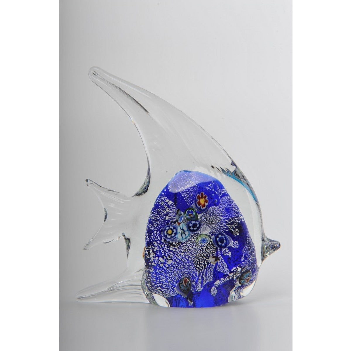 Glass Decoration of Clear & Blue Fish