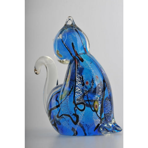 Glass Decoration of Blue Cat