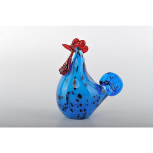 Glass Decoration of Blue Rooster