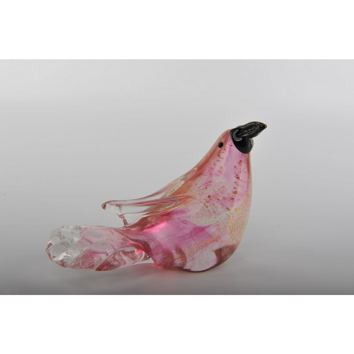 Glass Decoration of Coral Bird