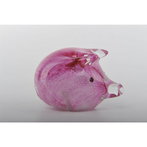 Glass Decoration of Pink Pig
