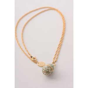 Mint Faberge  Egg Pendant Necklace