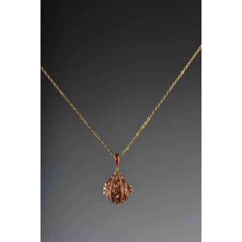 Red Faberge Easter Egg Necklace