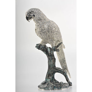 Silver Parrot Faberge Styled Trinket Box by Keren Kopal 