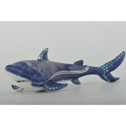 Blue Shark Faberge Styled Trinket Box by Keren Kopal