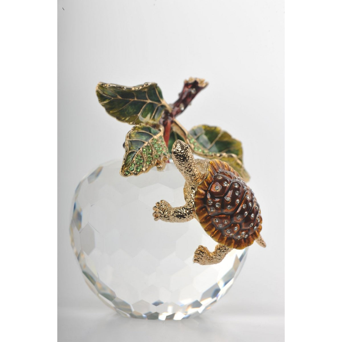 Crystal Apple with a Turtle on it Handmade by Keren Kopal 