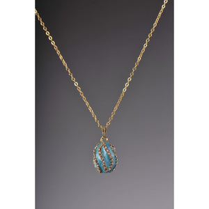 Turquoise spiral  Faberge Egg Pendant