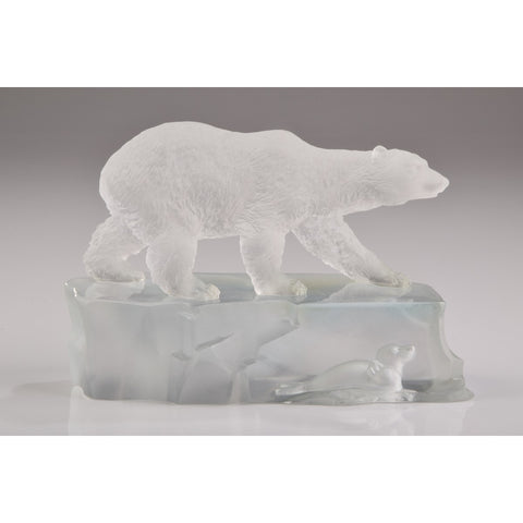 Crystal Polar Bear & Sea Lion on Iceberg