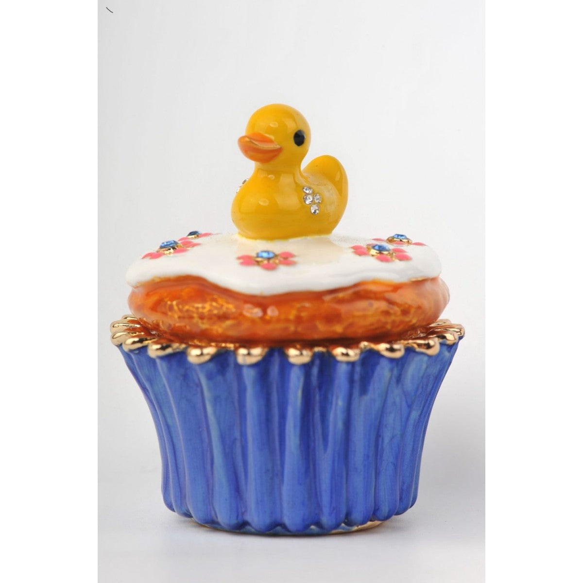 Yellow Duck on Blue Cupcake by Keren Kopal
