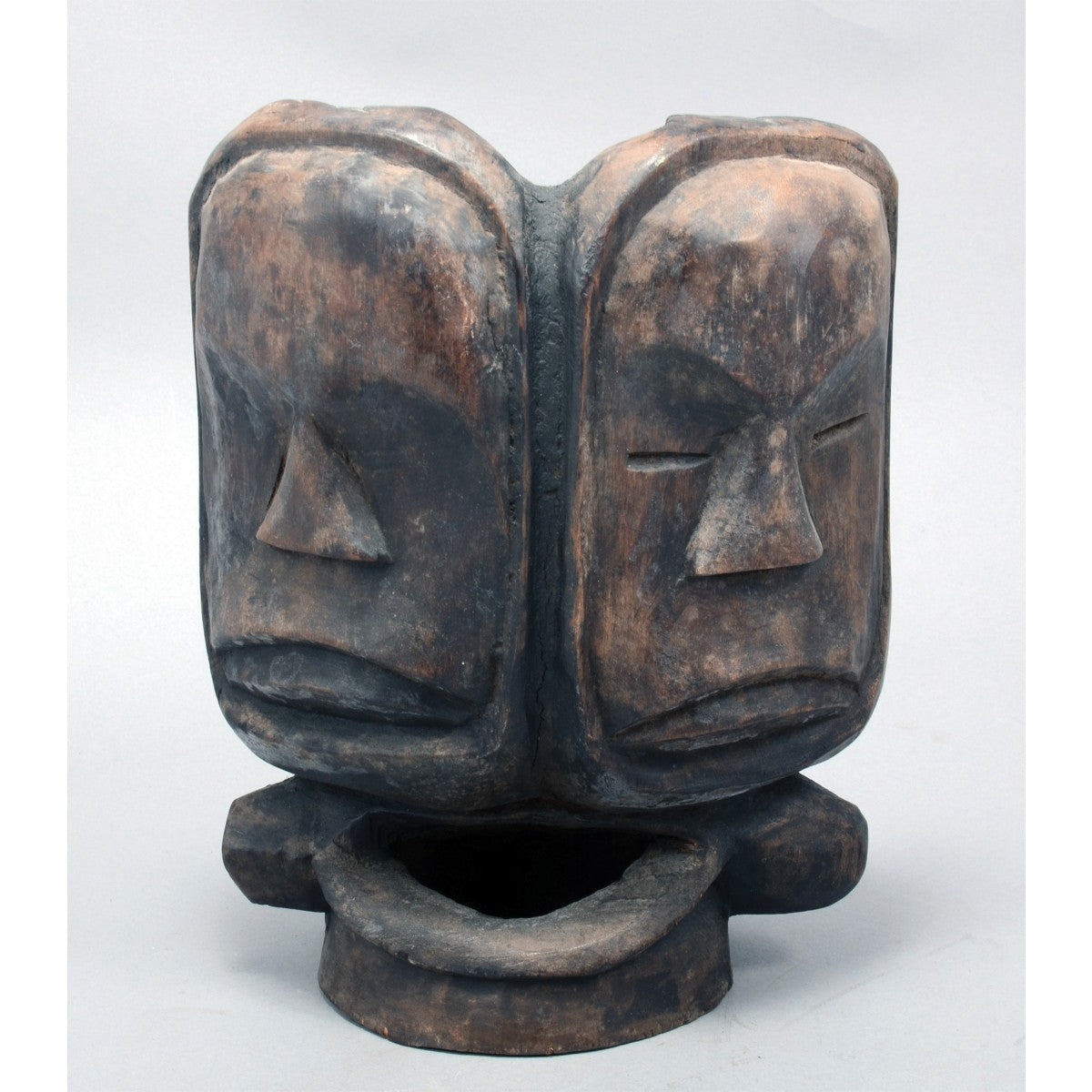 Antique Janus Face, an African Ceremonial Mask, Vintage African Art