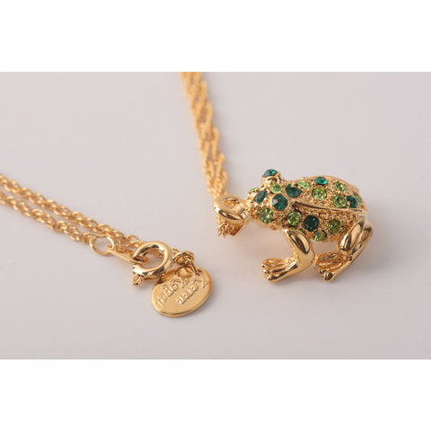 Green Frog Pendant Necklace 