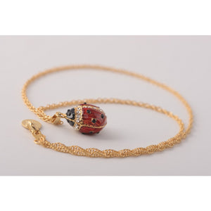 Red Ladybug Styled Pendant Necklace