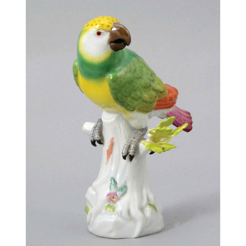 A Meissen Porelain Green Parrot