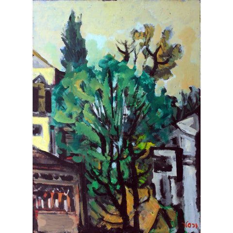 Street Tree and Houses by Jacob Wexler Abstract