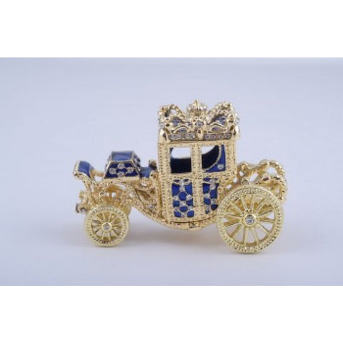Golden Blue Carriage Trinket Box by Keren Kopal