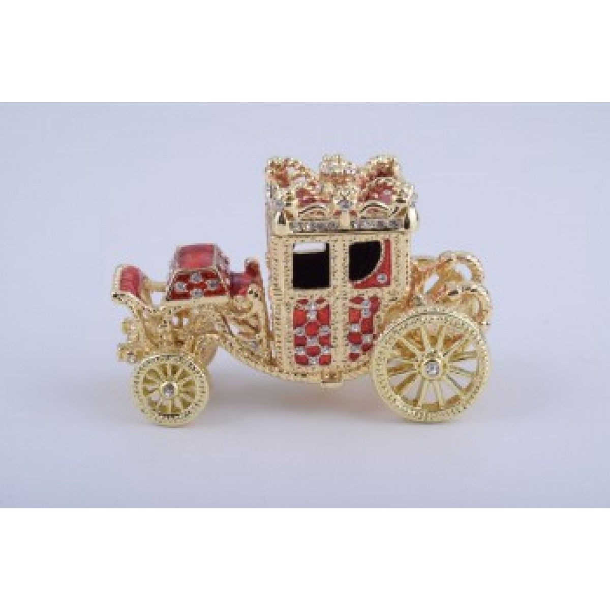 Golden Red Carriage Trinket Box by Keren Kopal