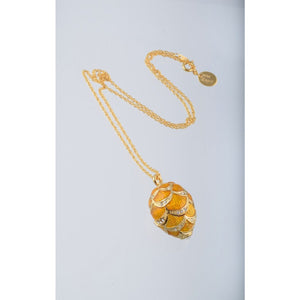 Yellow & Gold Fabrege Egg Styled Pendant Necklace