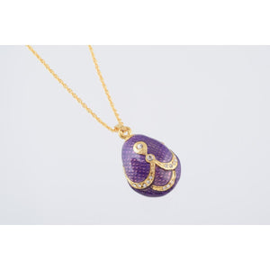 Purple & Gold Fabrege Egg Styled Pendant Necklace