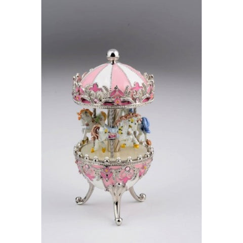 Pink Faberge Egg with Horse Carousel