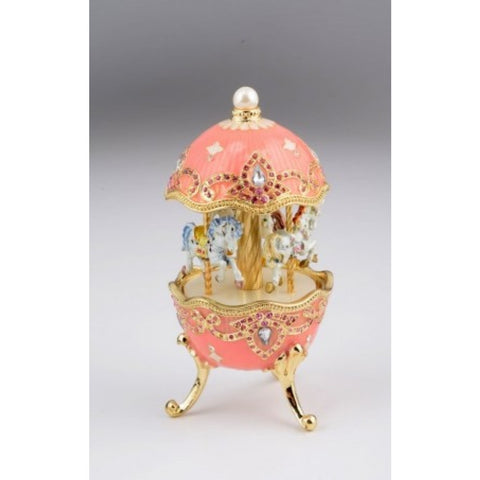 Pink Faberge Styled Egg Trinket Box by Keren Kopal