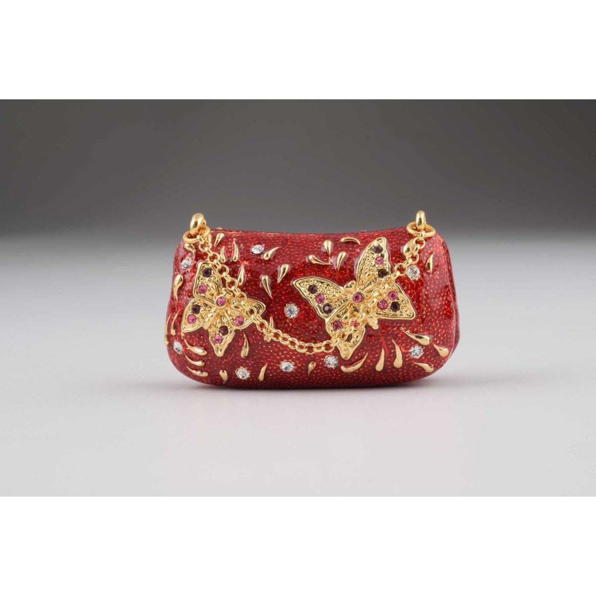 Red Handbag Faberge Styled Trinket Box by Keren Kopal