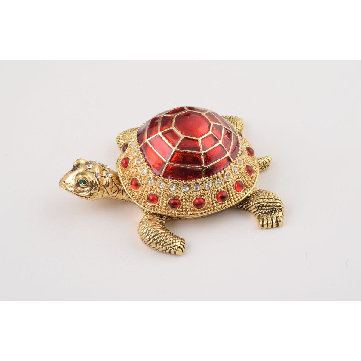 Red Turtle Faberge Styled Trinket Box by Keren Kopal