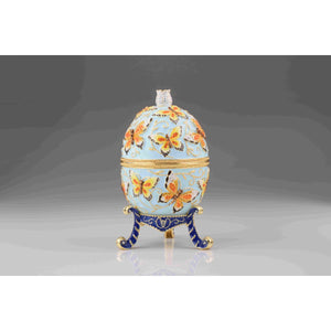 Blue Faberge Egg with Butterflies