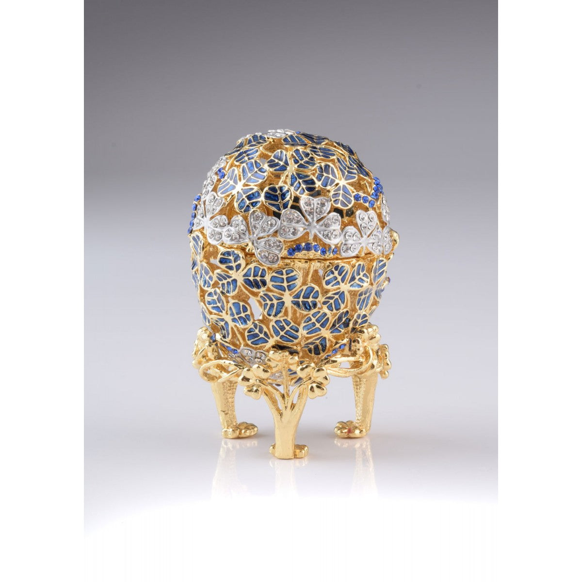 Blue Faberge Egg with Car Inside